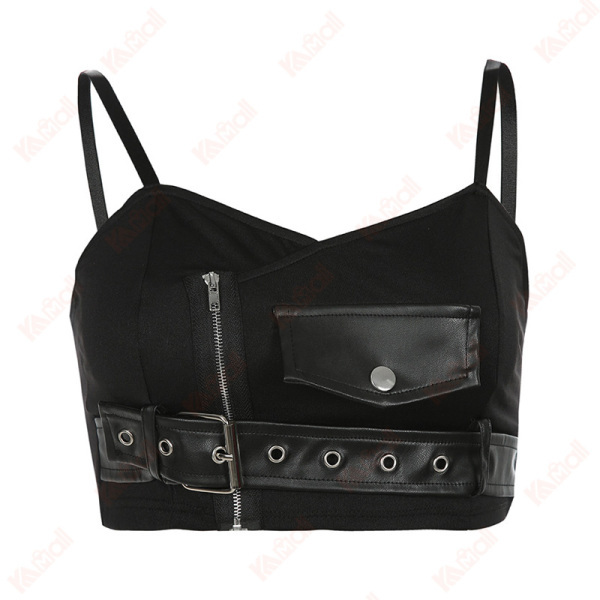 black suspender type tank top